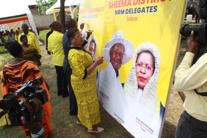 Speaker Anita Among endorsing her sole candidature for 2nd Vice Chairperson NRM CEC.